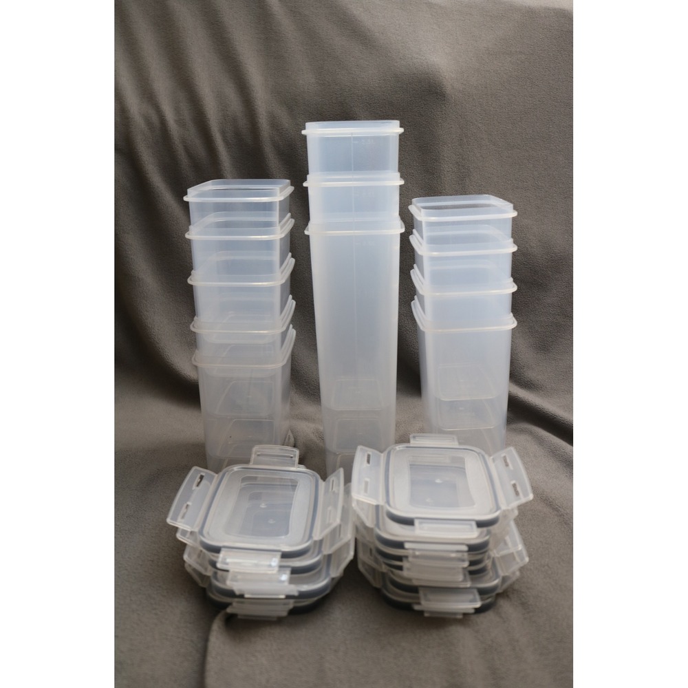 Food Storage Container 24pc Set Clear Airtight Lids Kitchen Pantry New